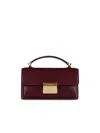 Golden Goose Small Venezia Beige Palmellata Leather Bag In Burgundy