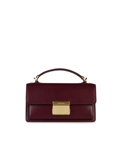 Golden Goose Small Venezia Beige Palmellata Leather Bag In Red
