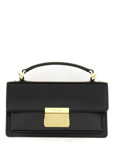 Golden Goose Venice Small Bag In Black Palmellate Leather And Gold Details