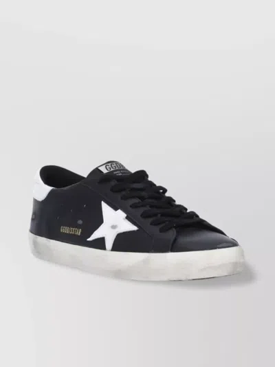 Golden Goose Smooth Leather Low Top Sneakers With Star Detail In Black