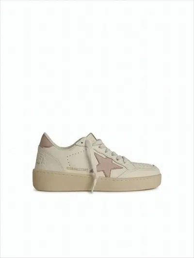 Golden Goose Smooth Leather Low-top Sneakers With Subtle Beige Accents In Multi