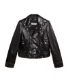Golden Goose Smooth Leather Motorcycle Jacket In Black