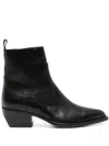 Golden Goose Snakeskin-effect Leather Ankle Boots In Black