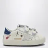 Golden Goose Leather Baby School Sneakers In Blue