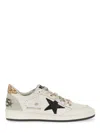 Golden Goose Ballstar Leather Upper And Toe Glitter Star And Heel Suede Spur Shoes