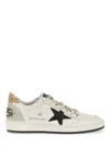 Golden Goose Ballstar Leather Upper And Toe Glitter Star And Heel Suede Spur Shoes In Multi