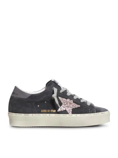 Golden Goose Hi Star Star Glittered Sneakers In Grey