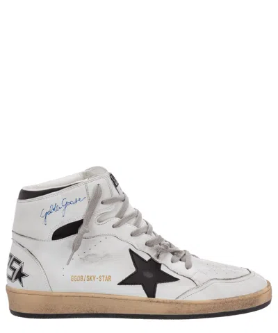 Pre-owned Golden Goose Sneaker High Herren Sky-star Gmf00230.f002190.10283 White - Black In Weiss