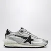 Golden Goose Marathon Running Sneakers In Laminated Leather In Metal