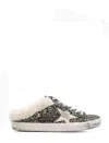 Golden Goose Super-star Sabot Glitter Upper Suede Star Shearling Lining In Metallic
