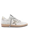 Golden Goose Ballstar Sneakers In White And Gold Leather