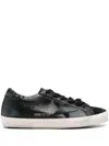 Golden Goose Textured Star Design Sneakers With Sparkling Accents