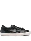 Golden Goose Textured Star Design Sneakers With Sparkling Accents