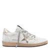Golden Goose Ballstar Sneakers In White And Gold Leather