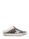 Golden Goose Super-star Sabot Glitter Upper Suede Star Shearling Lining In Metallic