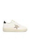 Golden Goose Women's Ball Star 2 Sneakers With Gold Glitter Star And Black Glitter Heel Tab In White