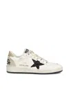 Golden Goose Deluxe Brand Women Ball Star Leather Sneakers With Glitter Detail In Neutral