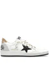 Golden Goose Ballstar Leather Upper And Toe Glitter Star And Heel Suede Spur Shoes