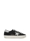 Golden Goose Hi Star Suede Sneakers With Glittered Star And Heel Tab In Black