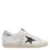Golden Goose Super Star Leather Upper And Toe Glitter Star Laminated Heel In Neutral