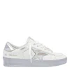 Golden Goose Stardan Sneakers With Silver Metallic Leather Star And Heel Tab In White