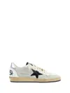Golden Goose Ballstar Sneakers In White Leather Men In Gray