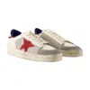 Golden Goose Stardan Leather And Net Upper Suede Toe And Star Laminated Heel Sneakers White