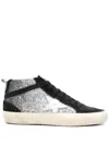 Golden Goose Black Mid Star Leather Sneakers In Multi