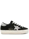 Golden Goose Hi Star Suede Sneakers With Glittered Star And Heel Tab Shoes In Black