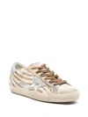 Golden Goose Super-star Sneakers In Zebra Pony Hair In Gold