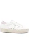 Golden Goose 'hi Star' White Low Top Sneakers With Laminated Star Patch On The Side