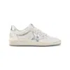 Golden Goose Ball Star Sneakers In Vintage Effect Leather With Silver Star And Heel Tab Shoes In White