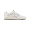 Golden Goose Ball Star Sneakers In Vintage Effect Leather With Silver Star And Heel Tab Shoes In White