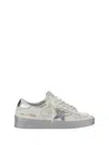 Golden Goose Stardan Sneakers With Silver Metallic Leather Star And Heel Tab In White