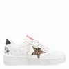 Golden Goose Leopard-print Leather Star Sneakers In White