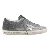 Golden Goose Silver And Black Leather Super Star Sneakers
