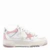 Golden Goose Forty2 Distressed Finish Leather And Fabric Sneakers With Pink Star