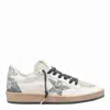 Golden Goose Ball Star Sneakers In Vintage Effect Leather And Suede With Glittered Star And Heel Tab
