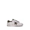 Golden Goose Stardan White Leather Sneakers With Green Star And Heel In White