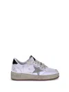 Golden Goose 'ballstar 2' White Low Top Sneakers With Star Patch On The Side And Contrasting Heel In Red