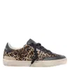 Golden Goose Soul Star Sneakers In Leopard-print Pony Skin With Black Nappa Leather Heel Tab And Ins In Multi