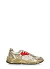 Golden Goose Running Sole Distressed-effect Sneakers In Gold