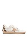 Golden Goose Ball Star Sneakers In Leather With Suede Star And Horsy Cow Printed Heel Tab Shoes In Multi