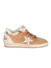 Golden Goose Ball Star Suede And Shearling Cognac Color In Multi