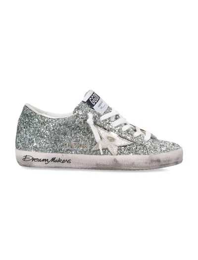 Golden Goose Glittery Low-top Sneakers With Textured Finish In Gray