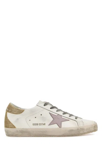 GOLDEN GOOSE GOLDEN GOOSE DELUXE BRAND WHITE LEATHER SUPER STAR CLASSIC SNEAKERS