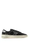 Golden Goose Black Leather Sneakers With Textured Detailing In 90179