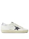Golden Goose Low-top White Sneakers With Glittery Star And Metallic Heel Tab In Multi