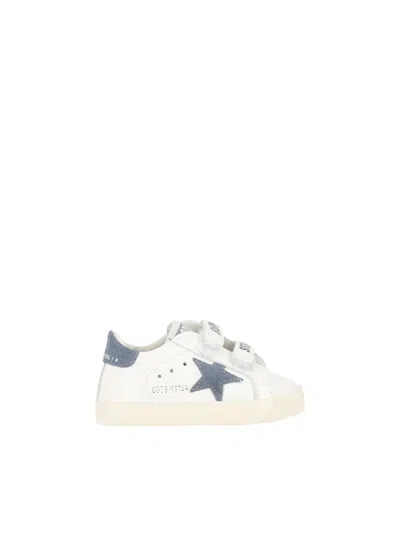 Golden Goose Sneakers Baby School Nappa Upper Suede Star And Heel Whit In Animal Print