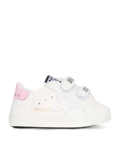 Golden Goose Sneakers Baby School Set Nappa Upper Stripes And Star Lea In White